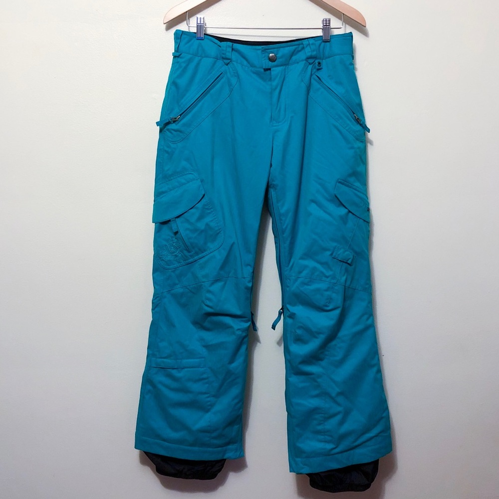 Burton Women's Blue Cargo Pants. Designed for snowboarding, winter sports.